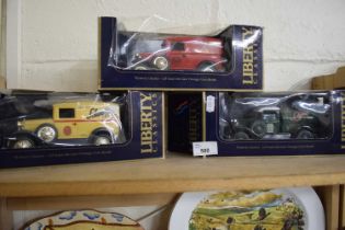 Three Liberty Classics model vans, boxed