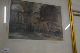 Reproduction Russell Flint print, framed and glazed and another (2)
