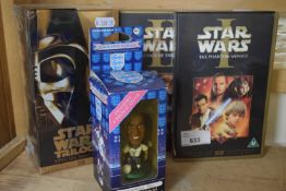 The Star Wars Special Edition VHS, boxed and sealed together with two others and a Les Ferdinand
