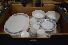 Quantity of blue and grey decorated dinner wares