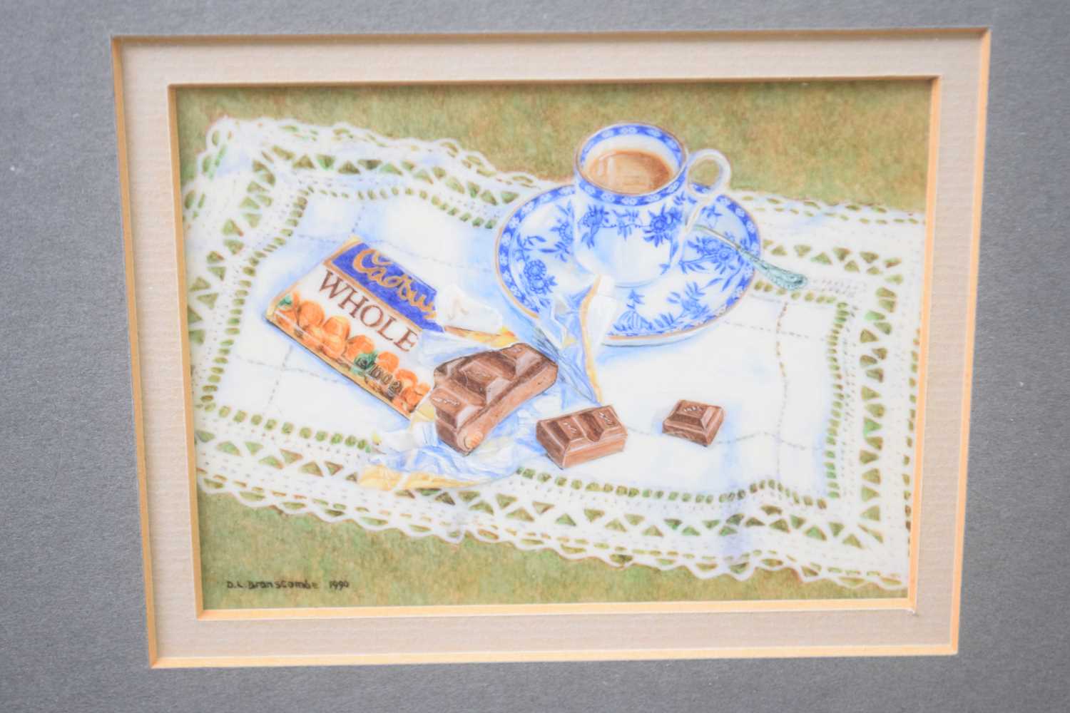 Dianne Branscombe (B.1949), signed miniature watercolour 'Chocolate Break', dated 1990, framed and - Image 2 of 2