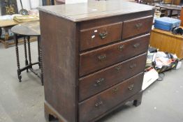 19th Century chest of two short and three long drawers on bracket feet