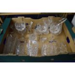 Selection of cut glasses to include vases, drinking glasses etc