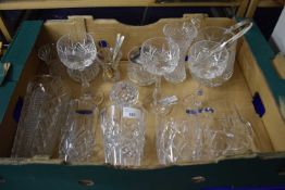 Selection of cut glasses to include vases, drinking glasses etc