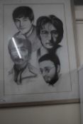 Portraits of The Beatles by Steven Kent, print, 74 of 125, framed and glazed