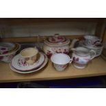 Quantity of assorted pink lustre ware