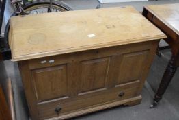 Pine coffer with drawers below