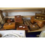 Quantity of assorted wooden boxes