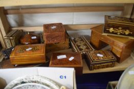 Quantity of assorted wooden boxes