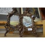 Pair of decorative metal framed photograph frames