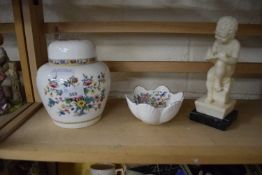 Coalport Ming Rose ginger jar and cover together with an Aynsley Pembroke dish and a resin model