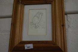 Reproduction print of Winnie the Pooh and the Honeypot in pine frame