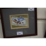 Dianne Branscombe (B.1949), signed miniature watercolour 'Chocolate Break', dated 1990, framed and