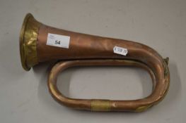 Vintage copper and brass mounted bugle