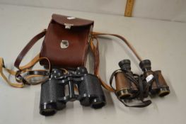 Mixed Lot comprising a pair of Carl Zeiss 8x30 binoculars and a further pair of vintage leather