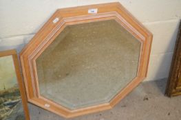 Modern octagonal bevelled wall mirror