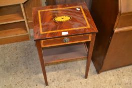 Reproduction mahogany bedside table, 40cm wide