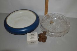 Mixed Lot: cut glass bowl and other items
