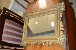 19th century gilt picture frame, now containing a mirror, 49cm high