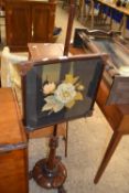 Victorian mahogany framed pole screen with tapestry panel