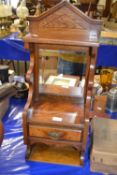 Small Victorian walnut veneered mirror back side cabinet adapted from a larger piece