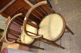 Pair of Edwardian bow back armchairs