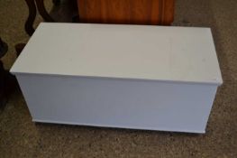 White painted plywood blanket box