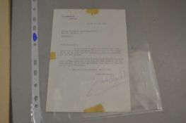 Vintage letter by Sir Yehudi Menuhin dated 28.06.1968 (in French)