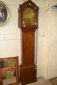 Saddleton, Lynn, a Georgian longcase clock, the case with later box base
