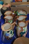 Group of six Burleigh ware figural jugs to include Old Feeding Time, Sally in our Alley, The Runaway