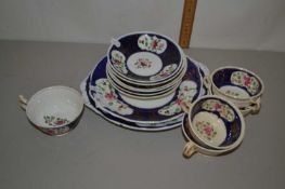 Quantity of 19th century Staffordshire tea wares with floral decoration