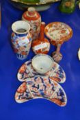 Mixed Lot: Oriental ceramics to include Kutani type vase, miniature pedestal tazza, tea bowl,