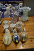 Mixed Lot various glass vases, tea pots formed as ducks, Royal commemorative mugs etc
