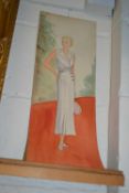 Watercolour study of an early 20th century lady, unframed