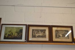 After John Lomax, two coloured prints - interior scenes, plus another after Richard Jack (3)