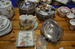 Mixed Lot: collectors plates, silver plated bowls, modern wall tiles etc
