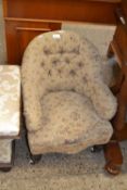 Victorian child's button back armchair (for reupholstery)