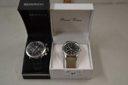 Two cased gents wrist watches