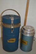 Two vintage thermos insulated containers