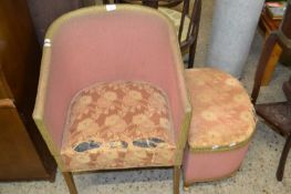 Lloyd Loom style chair and similar ottoman (2)