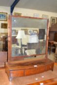 19th century mahogany dressing table mirror with three drawer bow front base