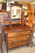 Late Victorian walnut mirror back dressing chest