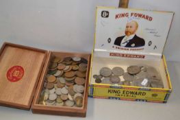 Two boxes mixed coinage