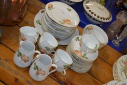 Quantity of Bavarian rose decorated tea wares