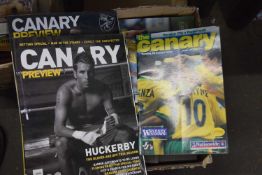 Quantity of On the Ball Norwich football programmes and others