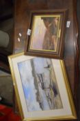 Pastel study of a river scene signed 'Dack', together with an oleograph study of a Highland scene