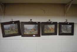 Set of four foxhunting prints