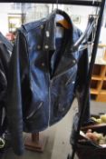 Black leather bike style jacket