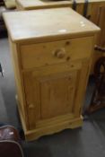 Pine single drawer and cupboard