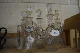 Quantity of mixed decanters and Coalport labels